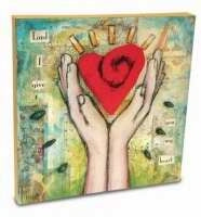 Wall Art-Give Heart-Canvas (10" x 10")