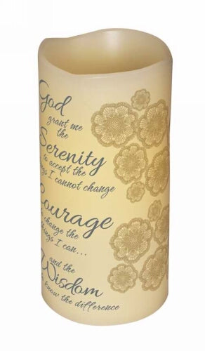 Flameless-Serenity Prayer-Timer-Vanilla(6") Candle