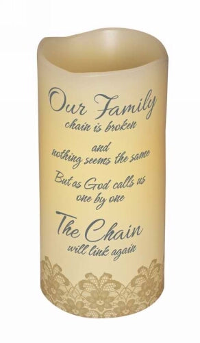 Flameless-Family Chain-w/Timer-Vanilla(6") Candle