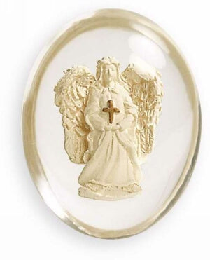 Stone-Comfort Cross-Angel w/Cross (1.5")