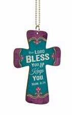 Car Charm-Cross-The Lord Bless You w/Chain (2.75 x