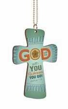 Car Charm-Cross-God Will Be With You... w/Chain (2