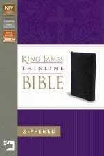 KJV Thinline Bible w/Zipper-Blk Bond