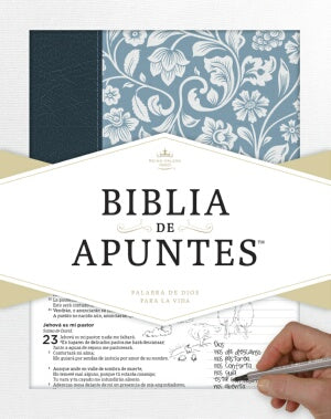 RVR 1960 Notetaking Bible-Blue Genuine Leathe-Spanish