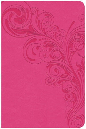 CSB Super Giant Print Reference Bible-Pink LeatherTouch Indexed