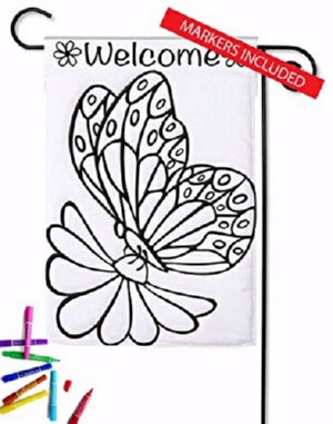 Flag-Garden-Color Me-Butterfly Welcome (Double App