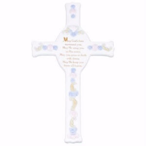 Wall Cross-Baptism-May God's Love Surround You (8"