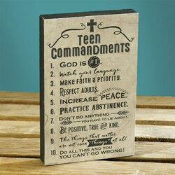 Plaque-Teen Commandments