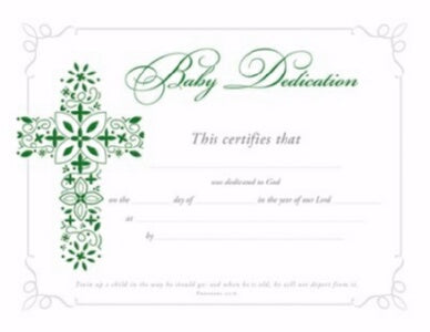 Certificate-Baby Dedication (Proverbs 22:6) (Foil