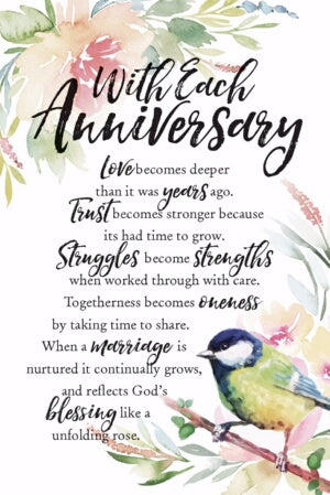Plaque-Woodland Grace-With Each Anniversary (6 x 9