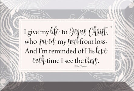 Glass Plaque-I Give My Life To Jesus (6 x 4)