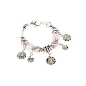 Eden Merry-Bangle w/Pink Ribbon Charm Bracelet