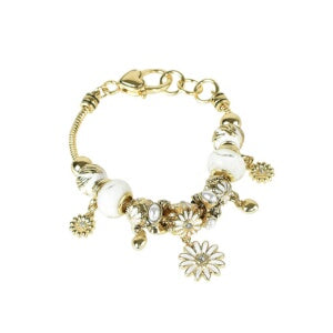 Eden Merry-Bangle w/Flowers Charm Bracelet