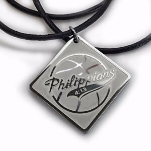 Philippians-Stainless Steel Diamond Baske Necklace