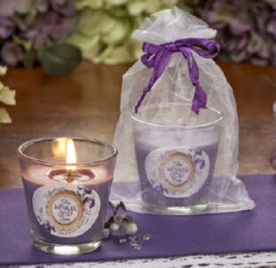 Glass Votive Candle In Organza Bag-Reflections: Th