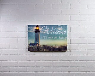 Canvas-Welcome Lighthouse (Lighted) (12 x 18)