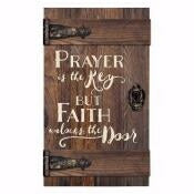 Wall Art-Barn Door-Prayer Is The Key (14 x 24)