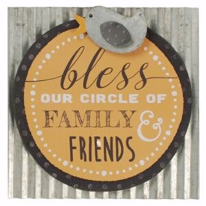 Sign-Bless Our Circle w/Bird-Tin (Pack of 4)