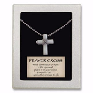 Pendant-1" Prayer Cross w/Silver Bead Chain (18")