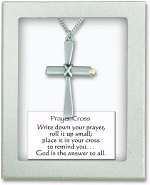 Pendant-2" Prayer Cross w/Silver Chain (18") (Boxe