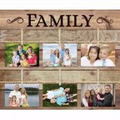 Photo Frame-Clothesline Clipboard-Family (21" x 17