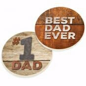 Car Coaster Set-#1 Dad/Best Dad Ever (Set Of 2)