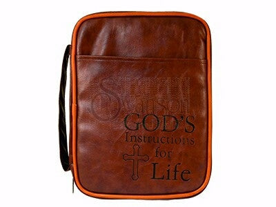 Bible Cover-Instructions For Life-Large-2-Tone Bro