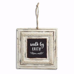 Vintage Tin Sign-Walk By Faith (6 x 6)
