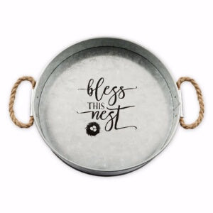 Serving Tray-Bless This Nest (12" Round)