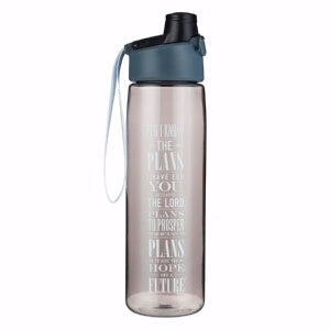 Water Bottle-I Know The Plans-Gray (32 Oz)