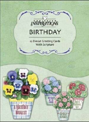 Card-Boxed-Birthday-Potted Posies (Box Of 12)
