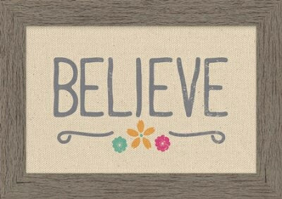 Framed Canvas-Natural-Believe (7.25 X 10.25) (Word