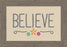 Framed Canvas-Natural-Believe (7.25 X 10.25) (Word