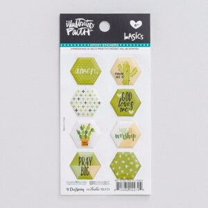 Bible Journaling-Epoxy Stickers-Hexies-Olive You (