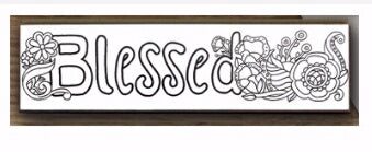 Wall Art-Color Your Family's Story-Blessed (13 x 3