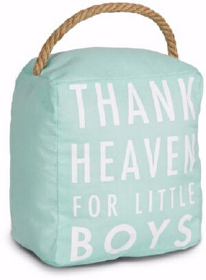 Door Stopper-Thank Heaven For Little Boys-Aqua (5