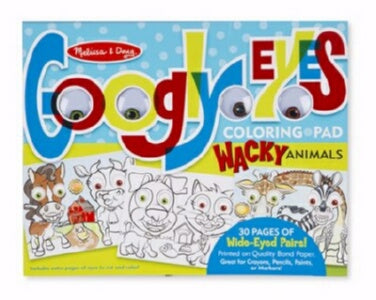 Coloring Pad: Googly Eyes-Goofy Animals (Ages 3+)