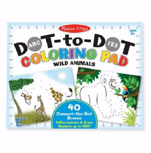 Coloring Pad: ABC 123 Dot-To-Dot Wild Animals (Age