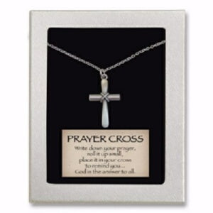 Pendant-Small Prayer Cross w/Silver Chain (18") (B