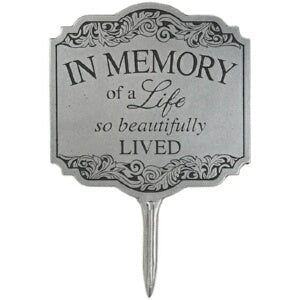 Garden Stake-In Memory-Statesmetal (11" x 8.25")