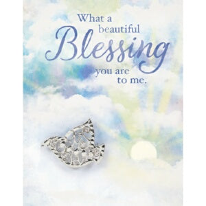 Brooch Greeting Card-Blessing w/Dove Pin (Card is