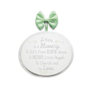 Plaque-Baby Blessing-White (4.75"H)