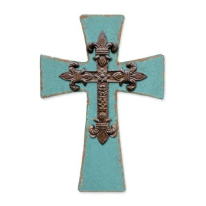 Cross-Where The Heart Is-Teal & Iron w/Stand (9.75