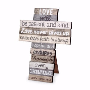 Desktop Cross-Stacked Wood: Love (#11428)