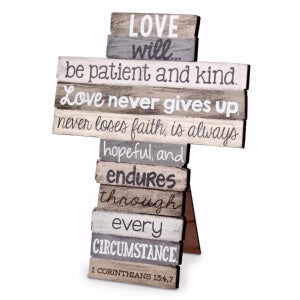 Wall/Desktop Cross-Stacked Wood: Love (#11279)