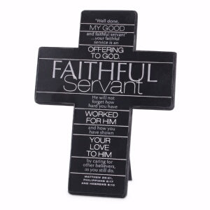 Wall/Desktop Cross-Faithful Servant II-Gray Cast S