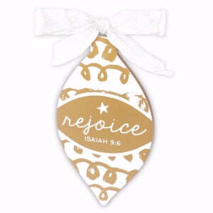 Ornament-Gold And White: Rejoice (#12384)
