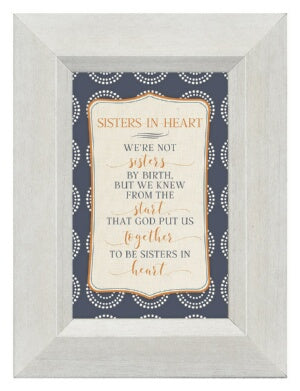 Mini-Plaque-Style Line-Sisters In Heart (3 x 4.5)