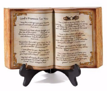 Plaque-God's Promises For You 3D Book With Stand (