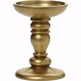 Candle Holder For Pillar Candle w/Gold Finish (5")